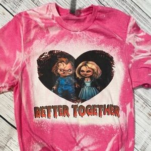 BETTER TOGETHER BRIDE OF CHUCKY BLEACHED T-SHIRT